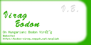 virag bodon business card